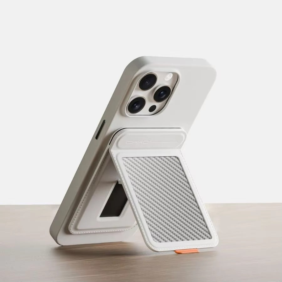 Premium iPhone MagSafe Card Holder with Stand, Genuine Carbon Fiber Business Wallet with RFID Protection & Secure Credit Card Storage