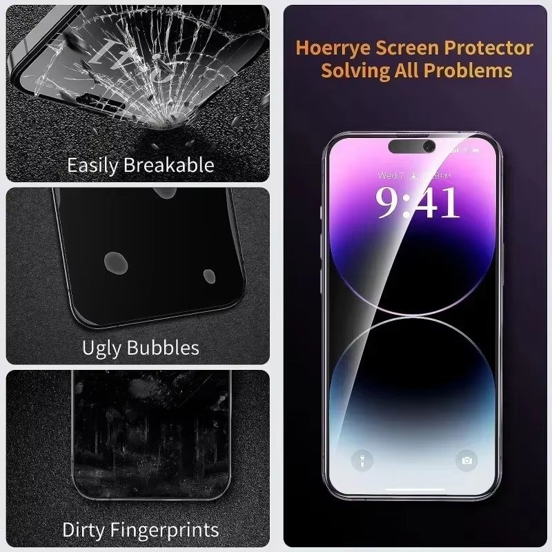 Premium iPhone Privacy Screen Protector – Anti-Spy Tempered Glass, Full Screen Front Protection, Clear View Display, Scratch-Resistant Protective Glass