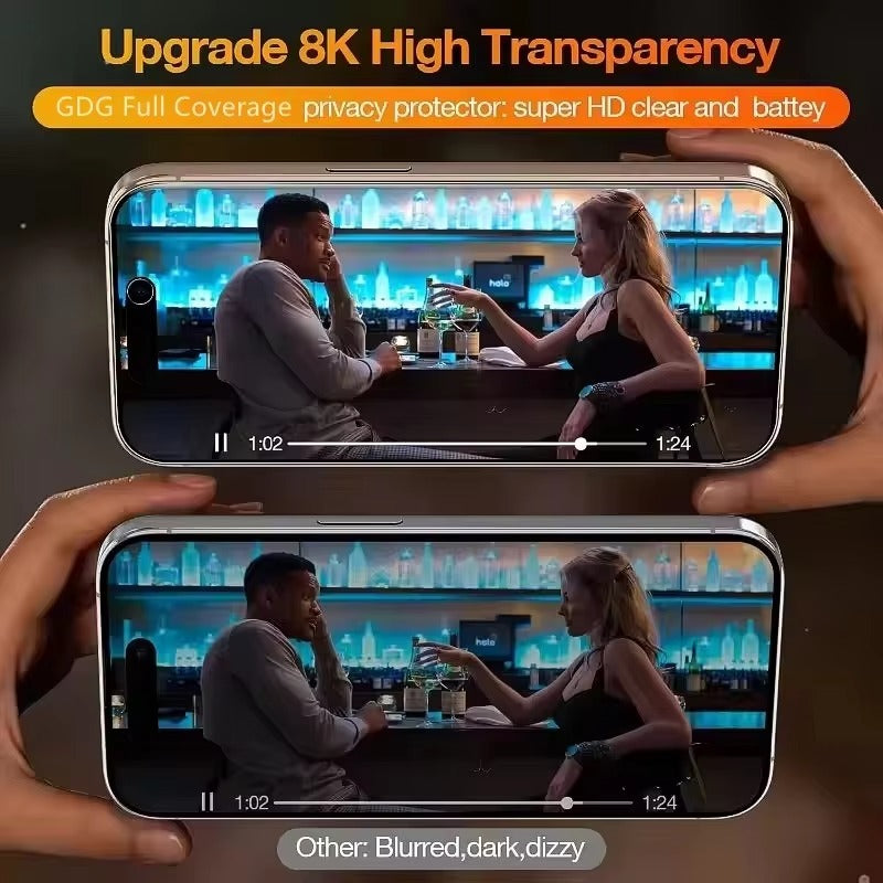 Premium iPhone Privacy Screen Protector – Oleophobic Tempered Glass with Anti-Spy Protection, Anti-Fingerprint, Anti-Scratch & Shatter-Resistant HD Glass