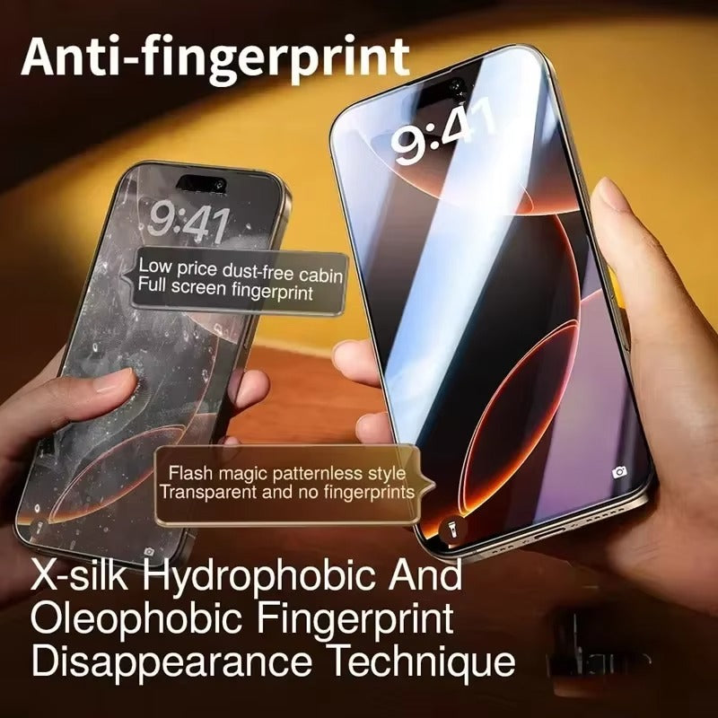 Premium iPhone Privacy Screen Protector – Oleophobic Tempered Glass with Anti-Spy Protection, Anti-Fingerprint, Anti-Scratch & Shatter-Resistant HD Glass