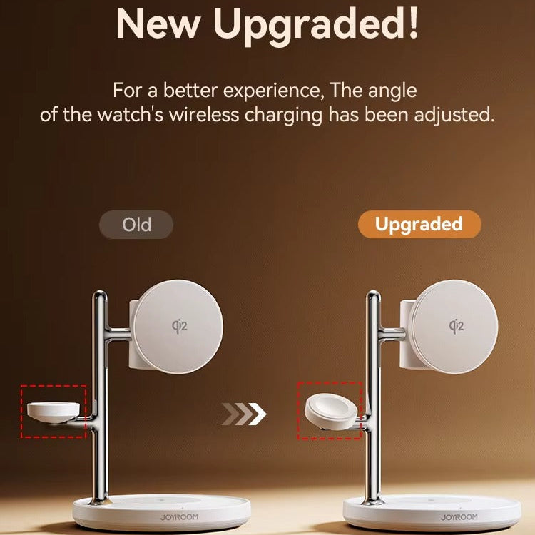 Premium iPhone Qi2 Magnetic Wireless Charging Station, 15W Fast-Charge Stand for Phone, Watch & Earbuds with LED Lamp Design