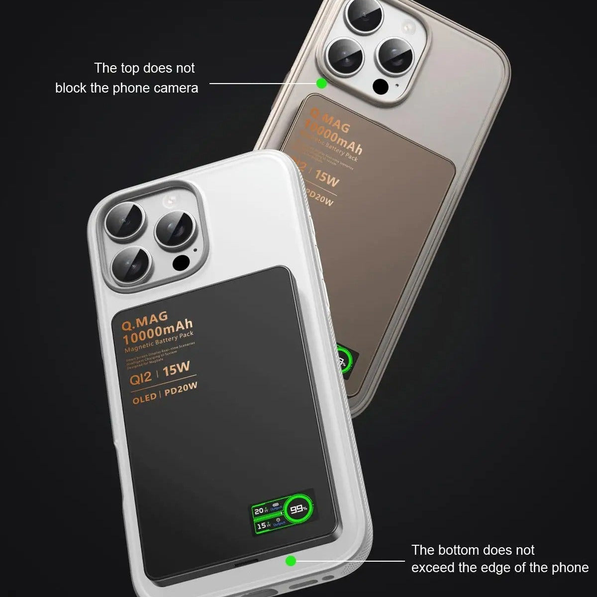 Premium iPhone Qi2 Magnetic Wireless Power Bank, 20W Fast-Charge Metal Portable Battery with Two-Way Wireless Charging Support