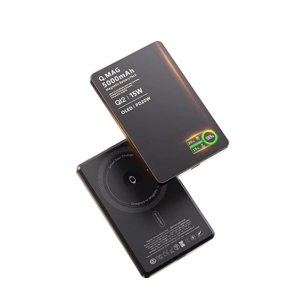 Premium iPhone Qi2 Magnetic Wireless Power Bank, 20W Fast-Charge Metal Portable Battery with Two-Way Wireless Charging Support