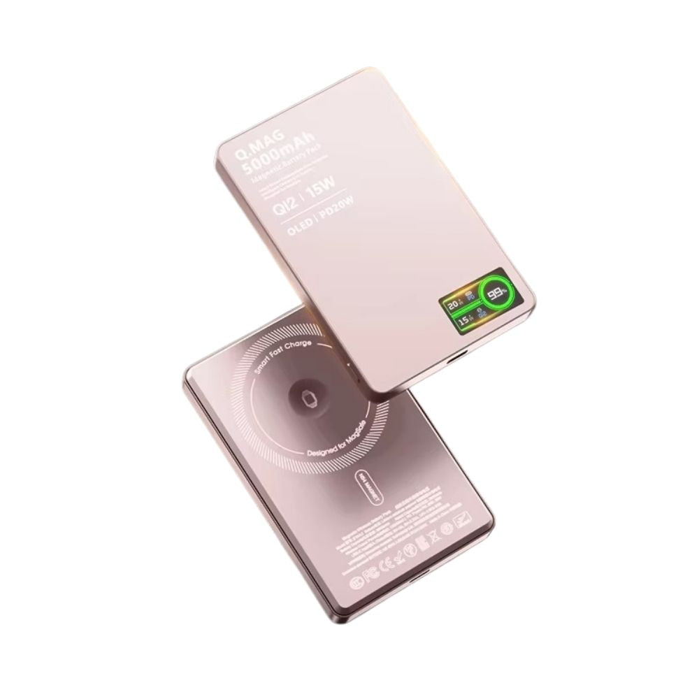 Premium iPhone Qi2 Magnetic Wireless Power Bank, 20W Fast-Charge Metal Portable Battery with Two-Way Wireless Charging Support