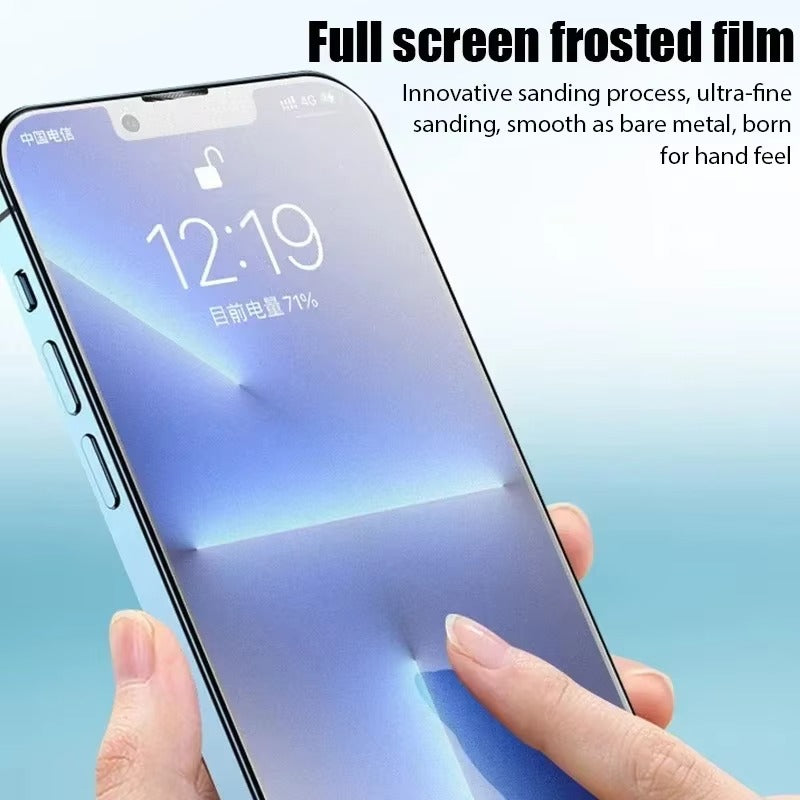 Refined iPhone Matte Tempered Glass Screen Protector – Frosted Anti-Glare Finish with Fingerprint Resistance, Scratch Protection & Shatter-Resistant Display Shield