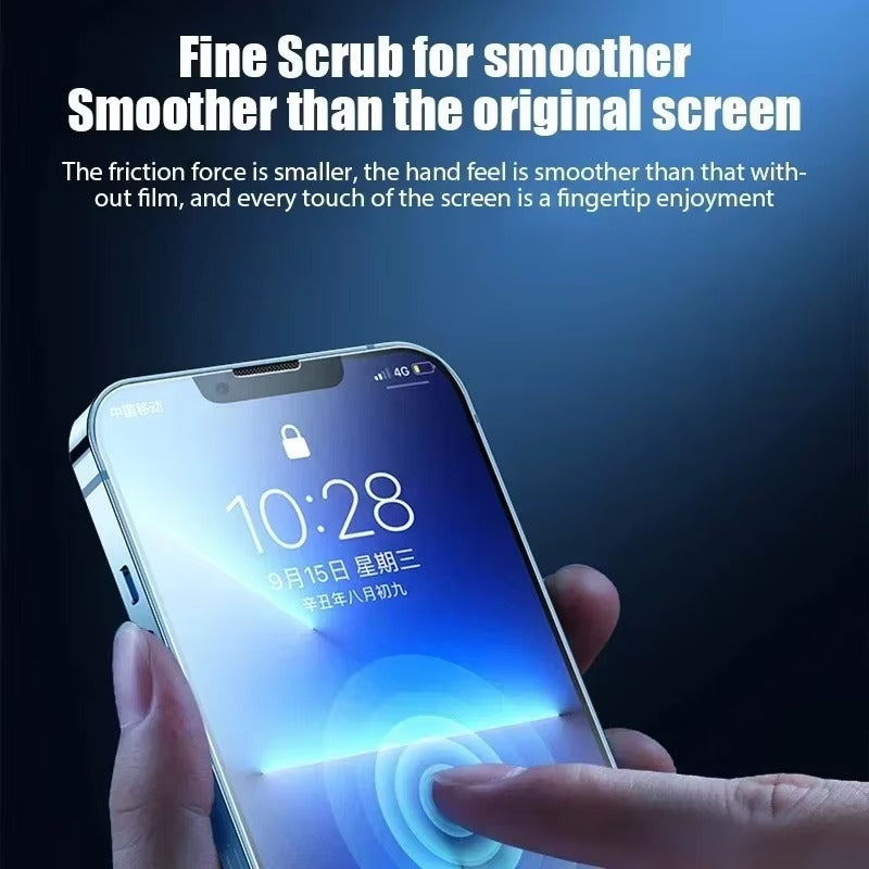 Refined iPhone Matte Tempered Glass Screen Protector – Frosted Anti-Glare Finish with Fingerprint Resistance, Scratch Protection & Shatter-Resistant Display Shield