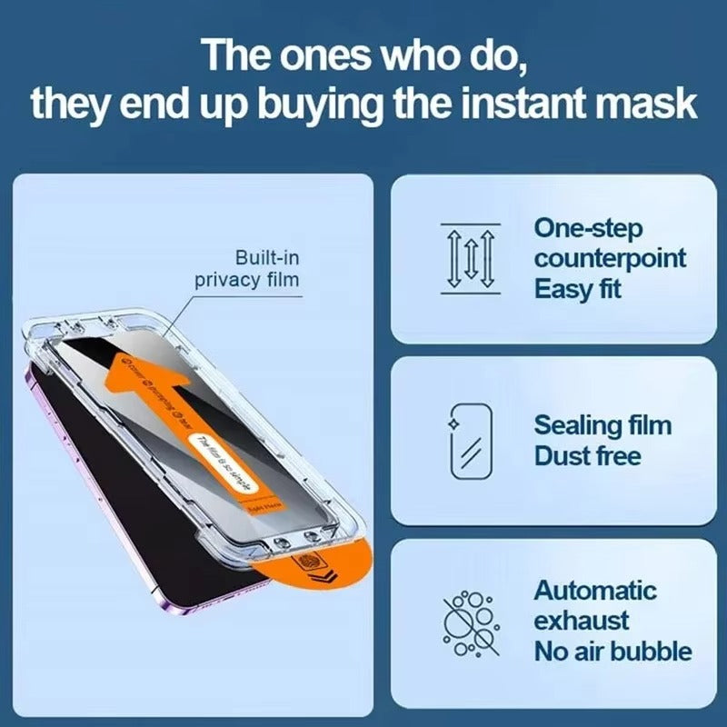 Refined iPhone Privacy Screen Protector – Anti-Spy Tempered Glass with Full Display Coverage, Scratch-Resistant & Shatter-Protective Front Screen Shield