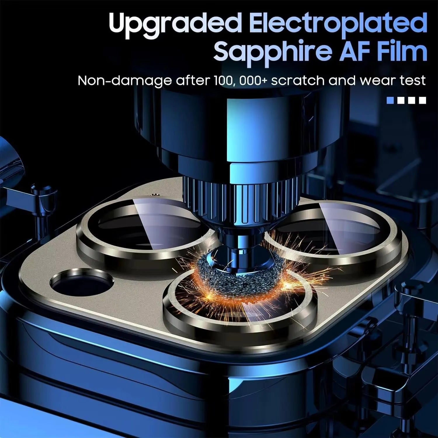 Refined iPhone Titanium Black Camera Lens Protector, Metal Tempered Glass Cover with Full Coverage, Scratch Resistance & Impact Protection