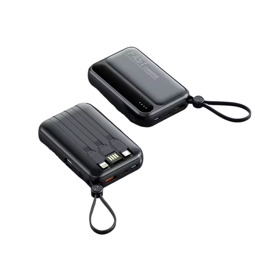 Rugged High-Capacity Portable Power Bank, 120W Fast-Charge Battery with Built-In Cables and Digital LED Display for Multi-Device Charging  Research portable power banks 120W Spend a few minutes for better results