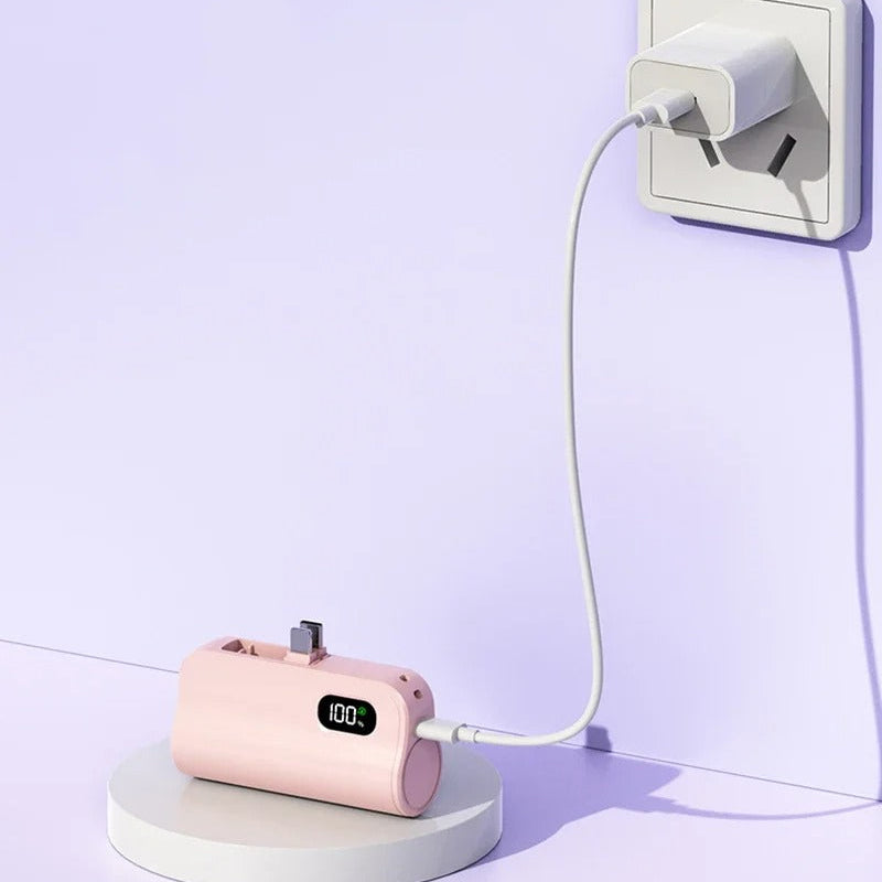 Rugged High-Capacity Portable Power Bank, 20W Fast-Charge Battery with Built-In Cables and LED Light for Multi-Device Charging