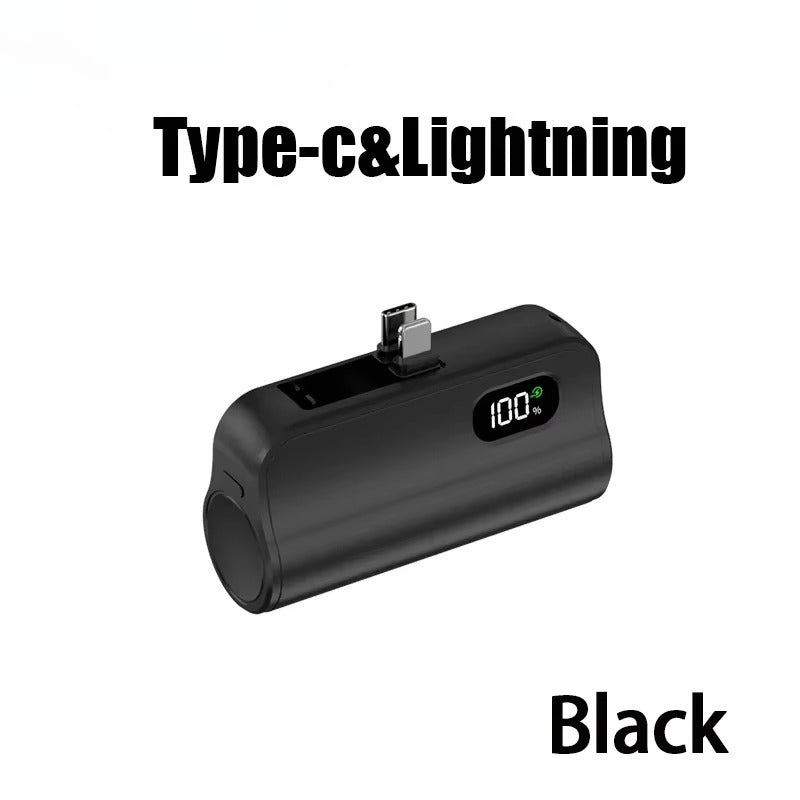 Rugged High-Capacity Portable Power Bank, 20W Fast-Charge Battery with Built-In Cables and LED Light for Multi-Device Charging