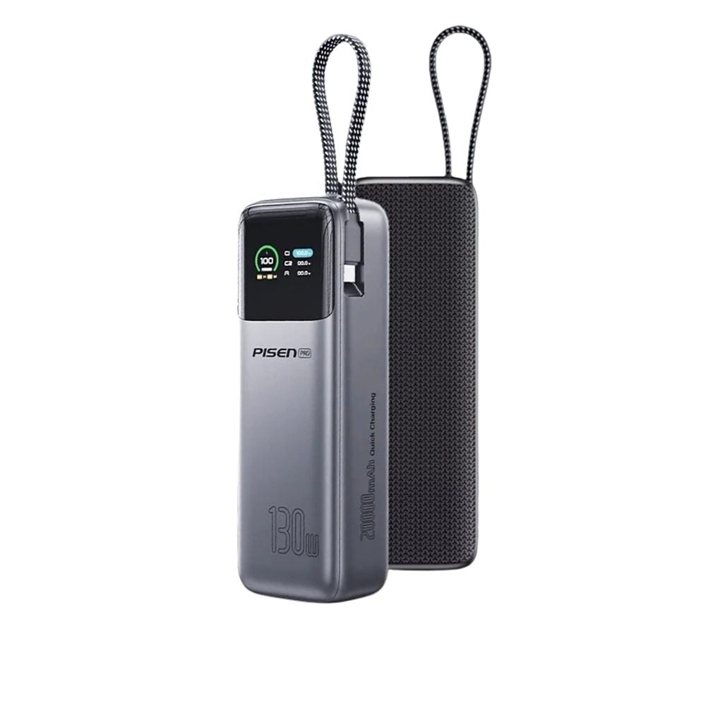 Rugged High-Capacity Portable Power Bank, 240W Fast-Charge PD 3.1 Battery with Built-In Cable, Digital Display & Multi-Device Support