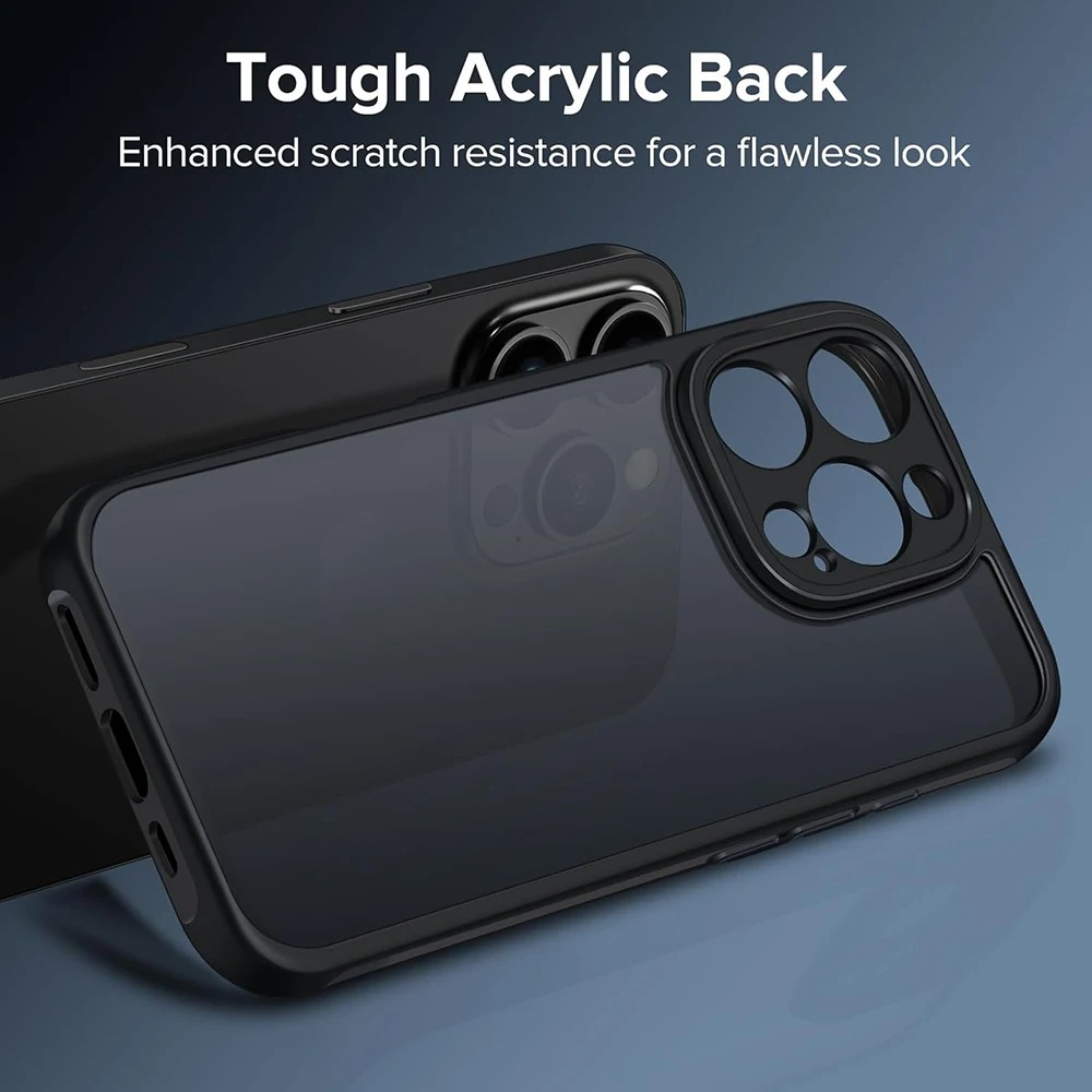 Rugged Hybrid iPhone Case — Military-Grade Shockproof Protection with Matte Translucent Hard Cover, Soft TPU Bumper, Anti-Fingerprint, Non-Slip