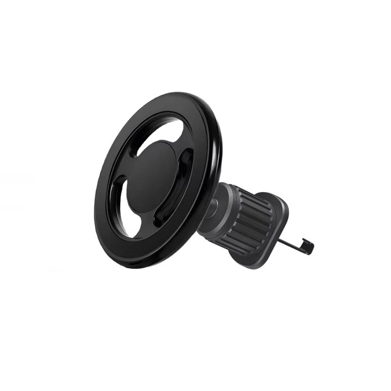 Rugged Magnetic Car Wireless Charger Stand, 15W Fast-Charge Metal Mount with 360° Rotation and Foldable Design