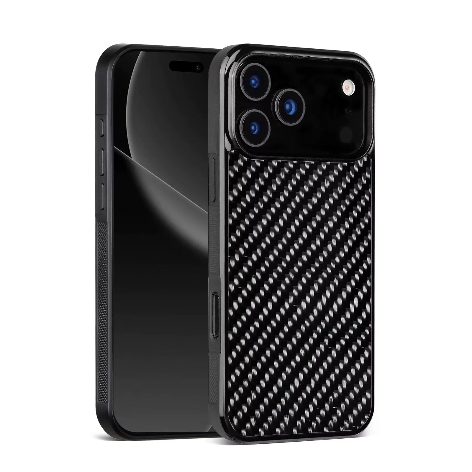 Rugged Magnetic Shockproof iPhone Case — Square Honeycomb Carbon Fiber Texture, Full Coverage Anti-Fingerprint Dustproof Matte Protective Cover