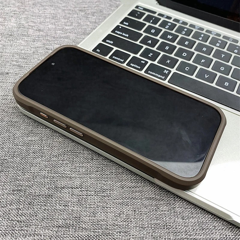 Premium iPhone Case — Magnetic Shockproof Clear PC Cover with Aluminum Alloy Rimless Frame, 360° Stand and Camera-Screen Protection