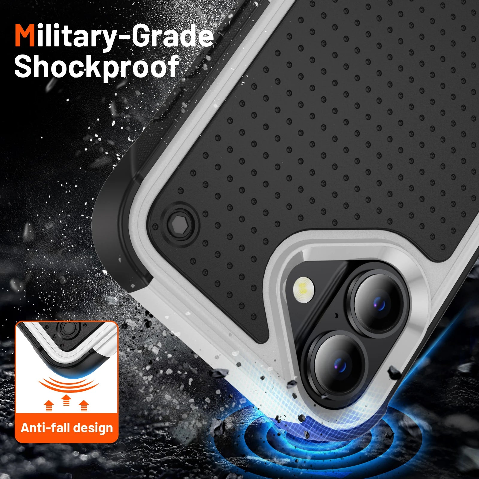 Rugged Shockproof iPhone Case — Military Grade Armor Bumper Cover with Heavy-Duty Protection, Anti-Fingerprint Matte Grip, Scratch & Drop Resistant