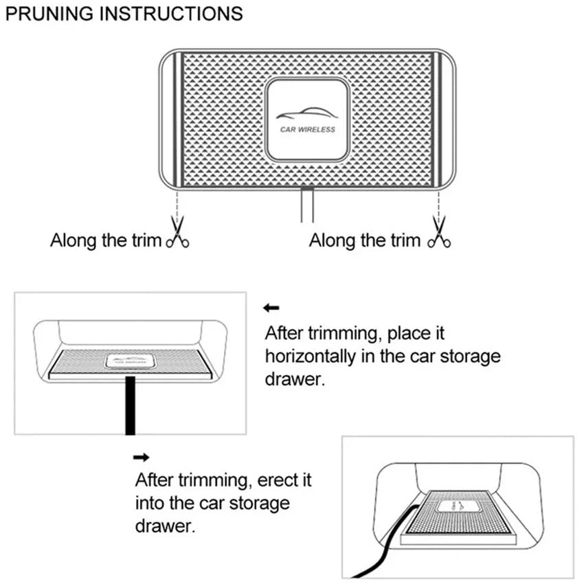 Rugged Wireless Car Charging Pad Stand, 120W Fast-Charge Silicone Dock for Smartphones with Non-Slip Dashboard Design