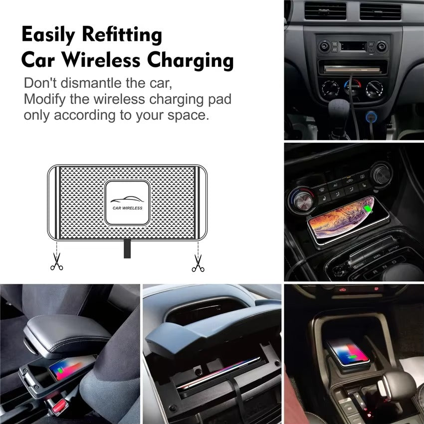 Rugged Wireless Car Charging Pad Stand, 120W Fast-Charge Silicone Dock for Smartphones with Non-Slip Dashboard Design