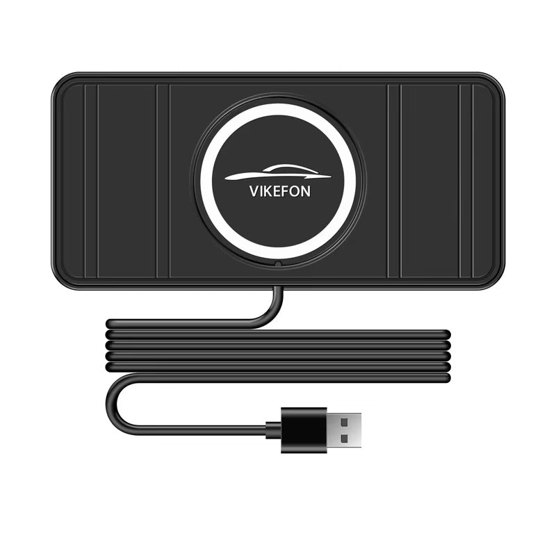 Rugged Wireless Car Charging Pad Stand, 120W Fast-Charge Silicone Dock for Smartphones with Non-Slip Dashboard Design