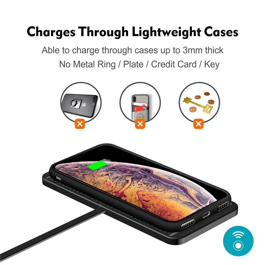 Rugged Wireless Car Charging Pad Stand, 120W Fast-Charge Silicone Dock for Smartphones with Non-Slip Dashboard Design