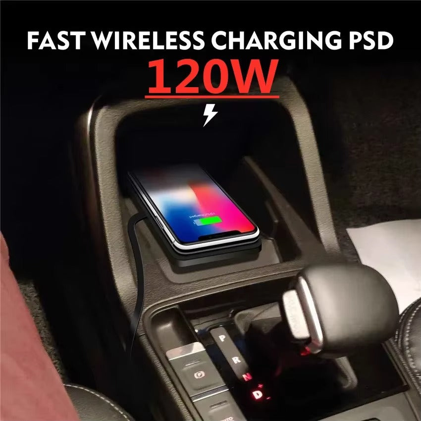 Rugged Wireless Car Charging Pad Stand, 120W Fast-Charge Silicone Dock for Smartphones with Non-Slip Dashboard Design