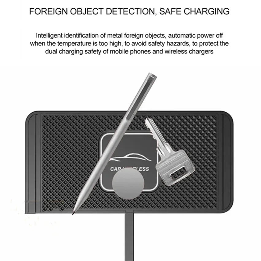 Rugged Wireless Car Charging Pad Stand, 120W Fast-Charge Silicone Dock for Smartphones with Non-Slip Dashboard Design