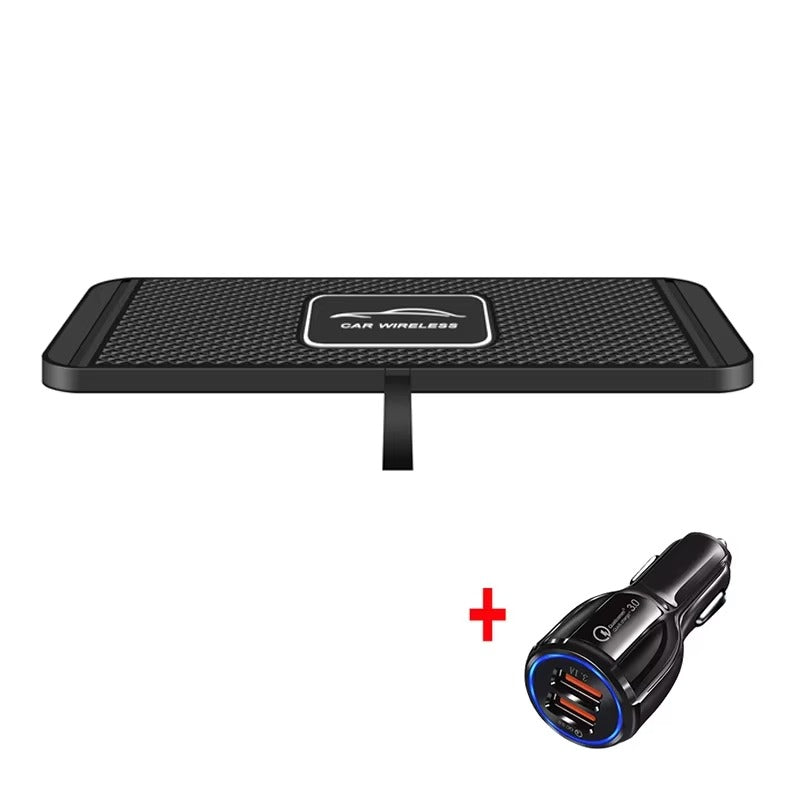 Rugged Wireless Car Charging Pad Stand, 120W Fast-Charge Silicone Dock for Smartphones with Non-Slip Dashboard Design
