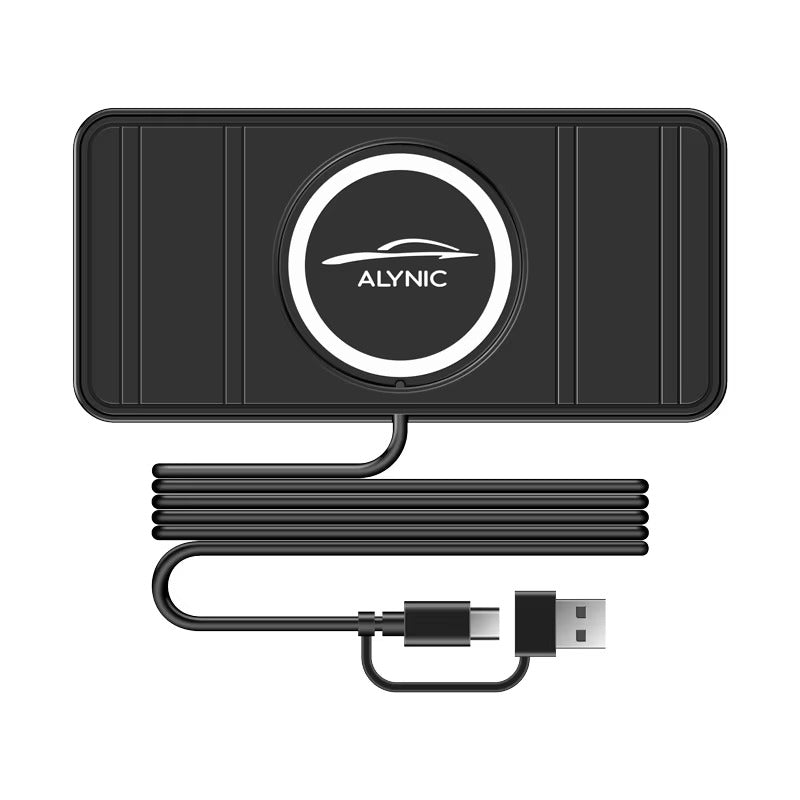 Rugged Wireless Car Charging Pad Stand, 120W Fast-Charge Silicone Dock for Smartphones with Non-Slip Dashboard Design