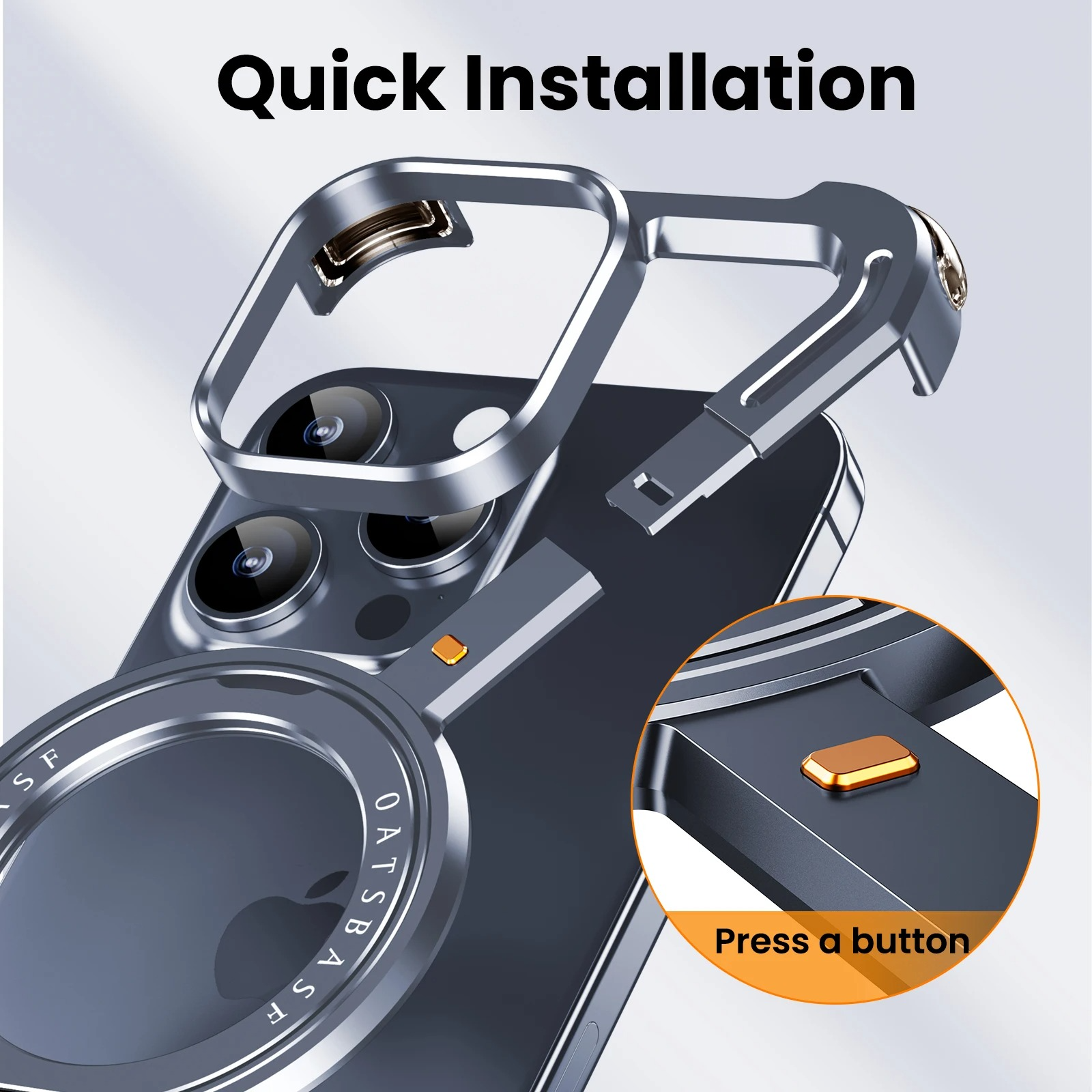 Rugged iPhone Case — Z-Shape Metal Shockproof Bumper with 360° Rotating Ring Holder, Magnetic, Wireless-Charging Compatible, Non-Slip Full Coverage