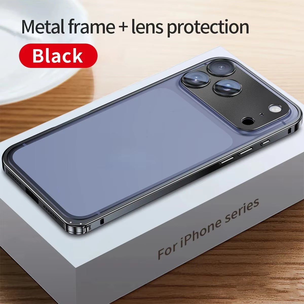 Rugged iPhone Case — Aluminum Alloy Frame Cover with Metal Lens Glass Protection, Heat-Dissipation Design and Durable Shockproof Build