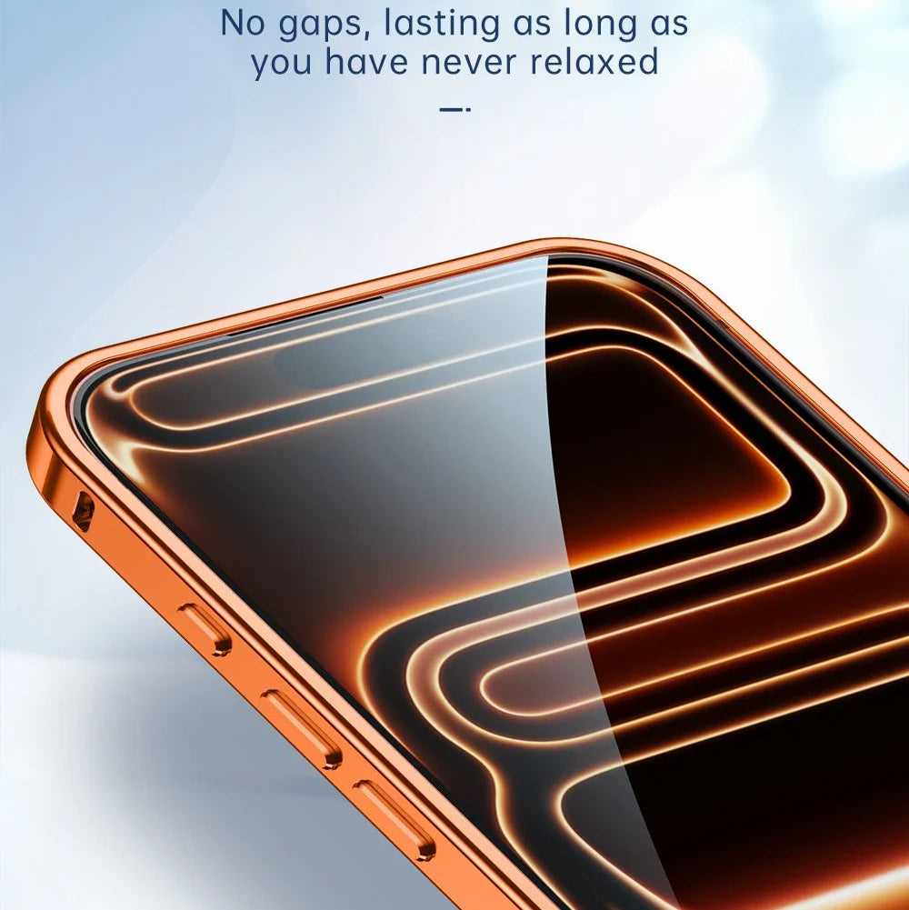 Rugged iPhone Case — Aluminum Alloy Frame Cover with Metal Lens Glass Protection, Heat-Dissipation Design and Durable Shockproof Build