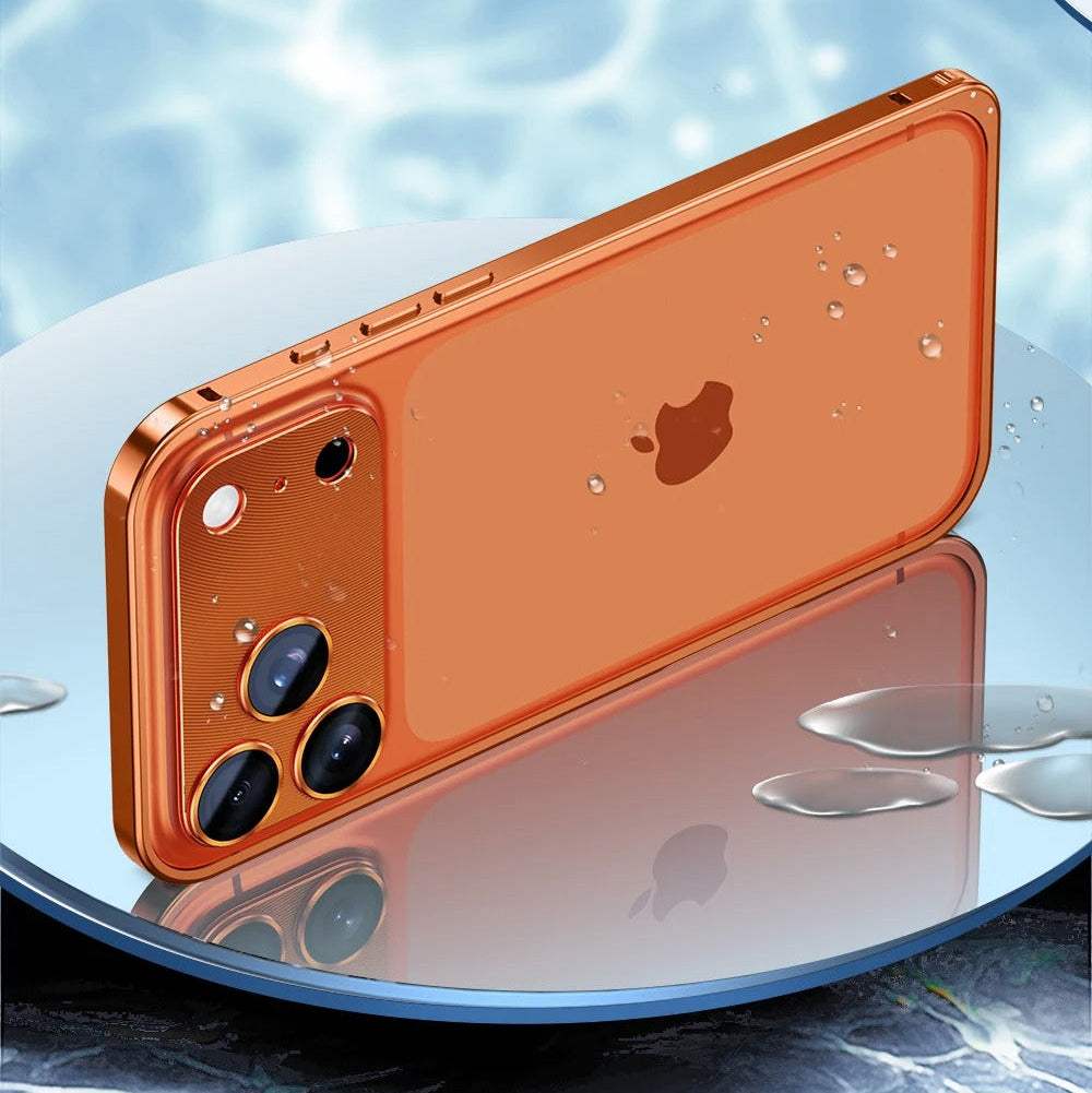 Rugged iPhone Case — Aluminum Alloy Frame Cover with Metal Lens Glass Protection, Heat-Dissipation Design and Durable Shockproof Build