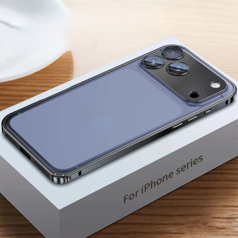Rugged iPhone Case — Aluminum Alloy Frame Cover with Metal Lens Glass Protection, Heat-Dissipation Design and Durable Shockproof Build