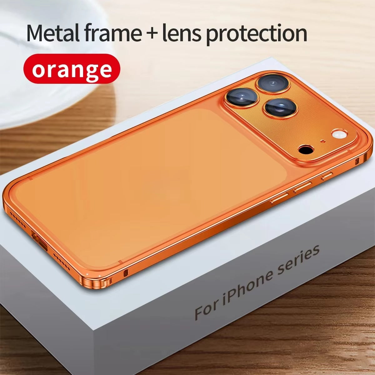 Rugged iPhone Case — Aluminum Alloy Frame Cover with Metal Lens Glass Protection, Heat-Dissipation Design and Durable Shockproof Build