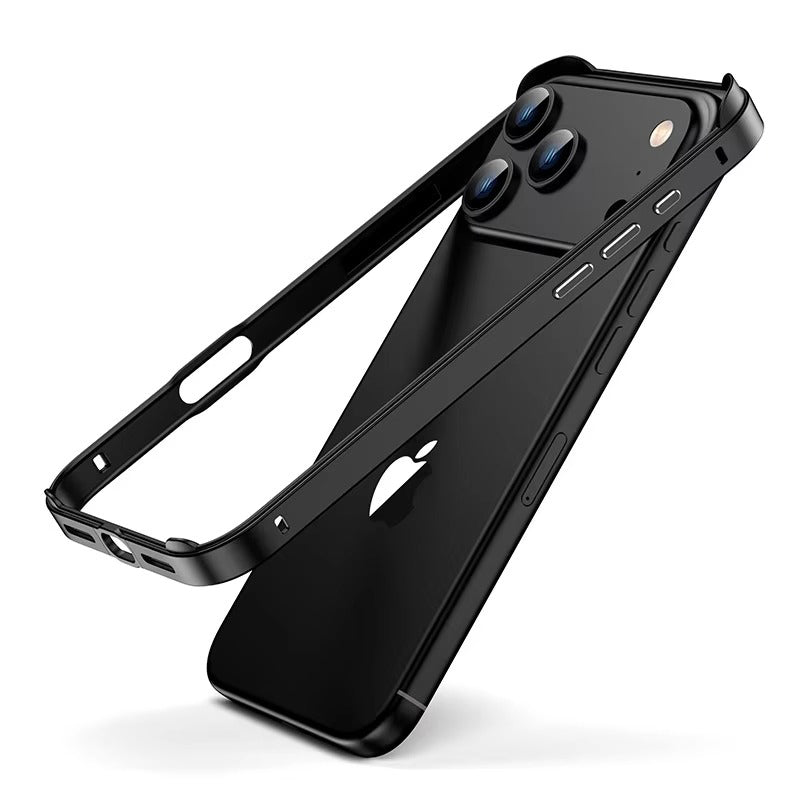 Rugged iPhone Case — Aluminum Metal Frame Bumper Cover with Silicone Protection and Shockproof Durable Design