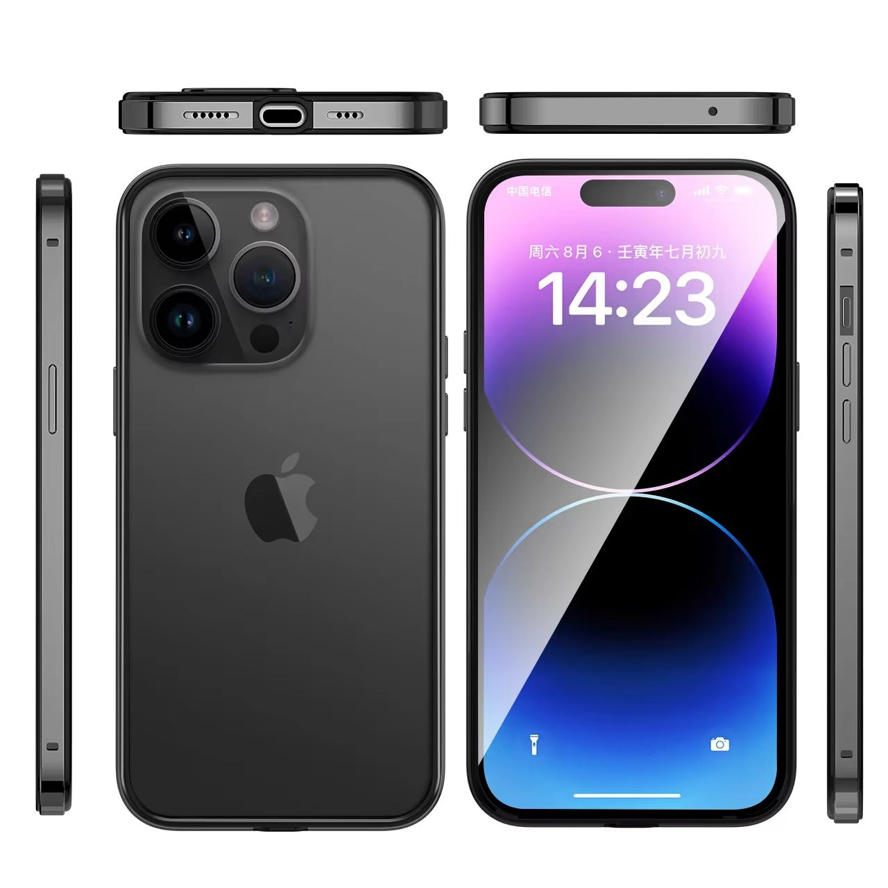 Rugged iPhone Case — Aluminum Metal Frame Bumper Cover with Silicone Protection and Shockproof Durable Design