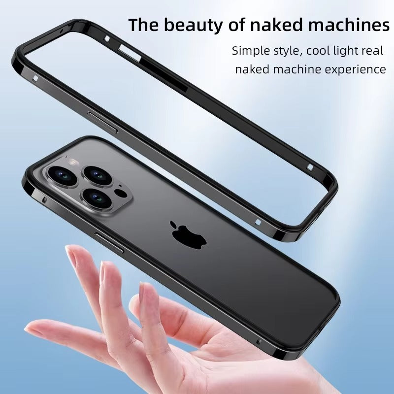 Rugged iPhone Case — Aluminum Metal Frame Bumper Cover with Silicone Protection and Shockproof Durable Design