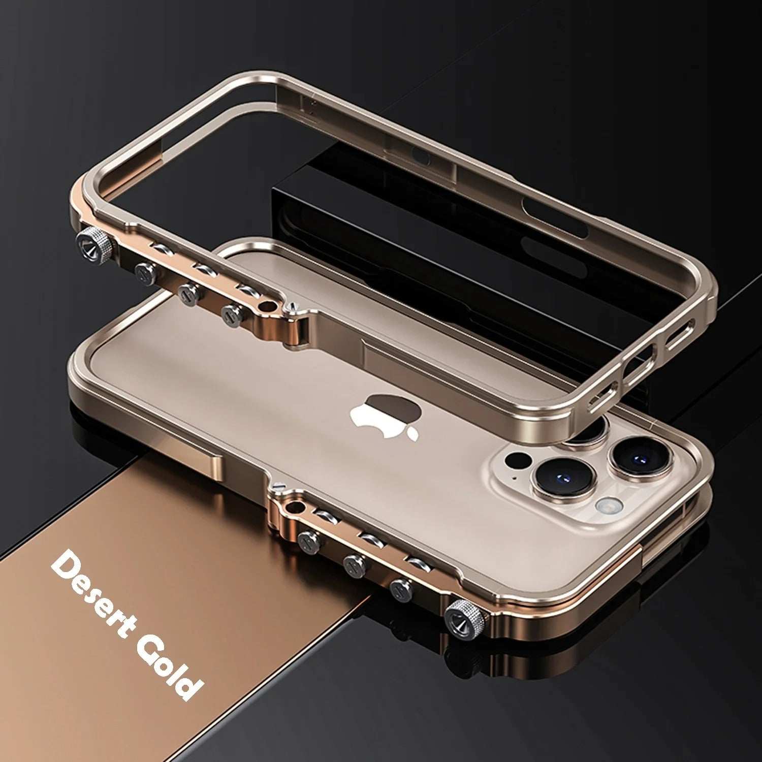 Rugged iPhone Case — Full-Metal Mechanical Mecha Cover with Military-Grade Shockproof Aluminum Design, Lightweight Drop-Proof Protection and Lanyard Support