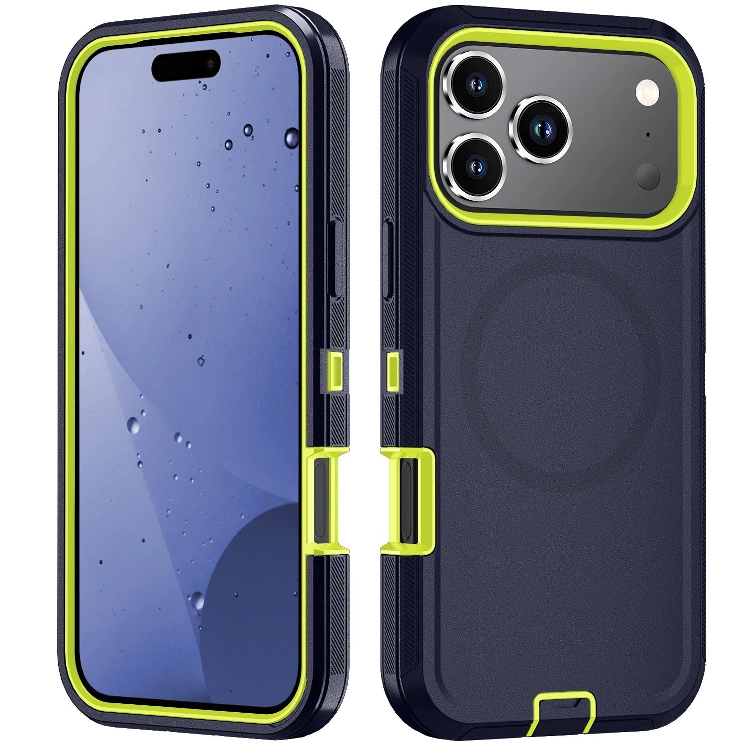 Rugged iPhone Case — MagSafe Armor Shockproof PC+TPU Defender Cover with Impact-Resistant Anti-Slip Durable Protection