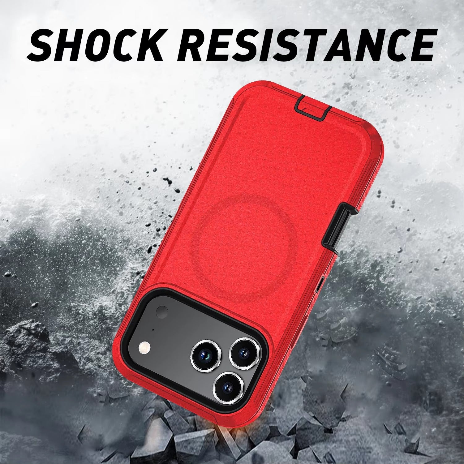 Rugged iPhone Case — MagSafe Armor Shockproof PC+TPU Defender Cover with Impact-Resistant Anti-Slip Durable Protection