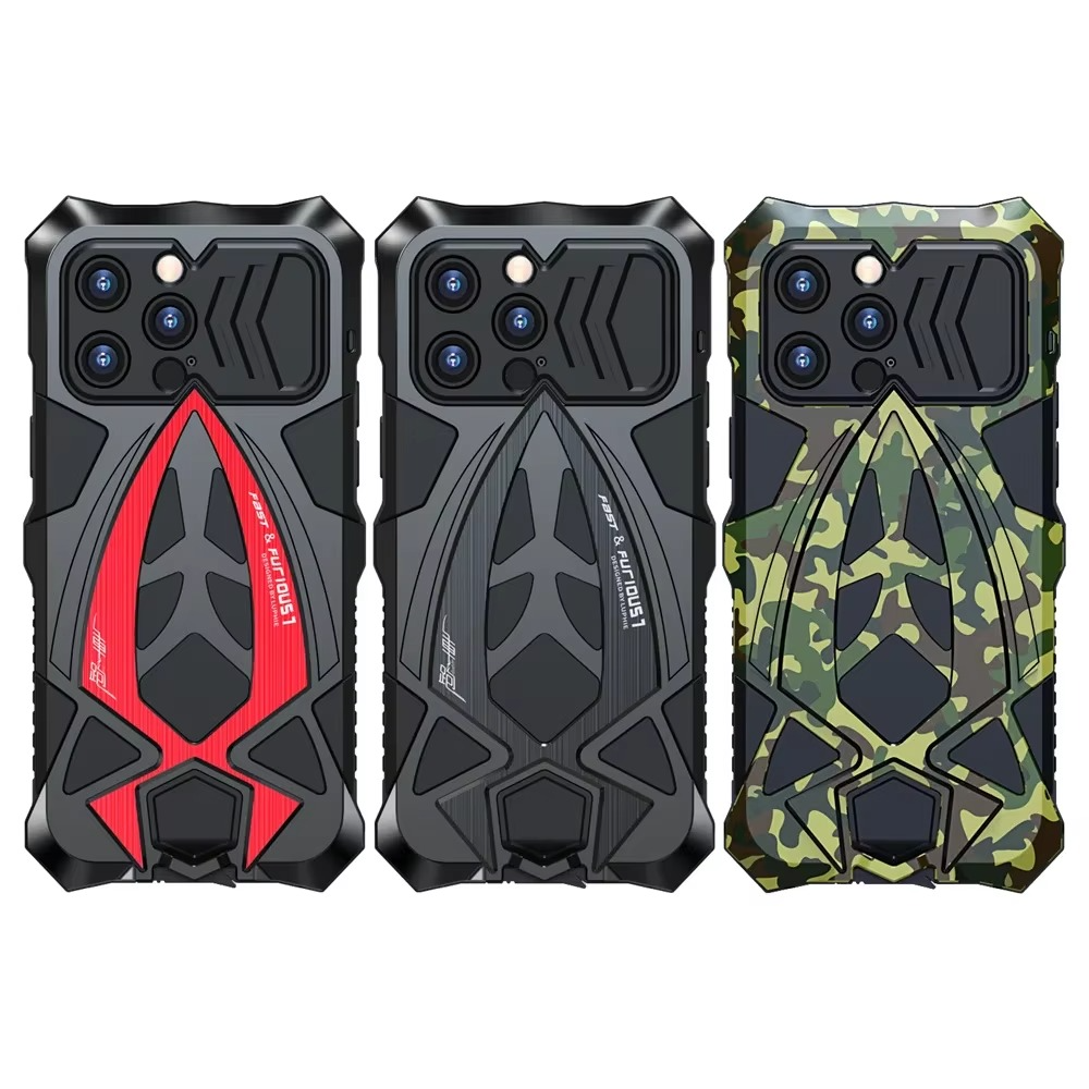 Rugged iPhone Case — Shockproof Metal Frame Armor with Impact Protection, Anti-Scratch Dustproof Cover and Full Edge Defense