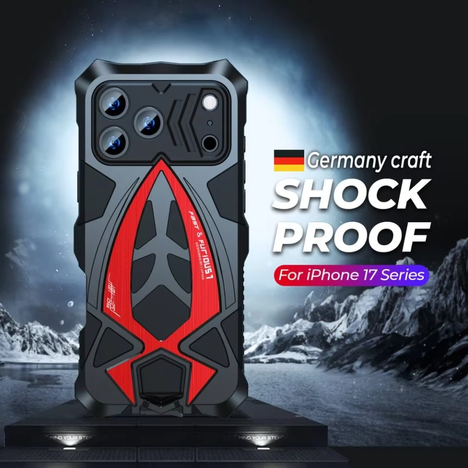 Rugged iPhone Case — Shockproof Metal Frame Armor with Impact Protection, Anti-Scratch Dustproof Cover and Full Edge Defense