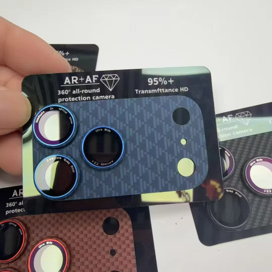 Rugged iPhone Kevlar Carbon Fiber Camera Lens Protector, Full-Cover Glass Shield with Precision Fit, Scratch Resistance & Impact Protection