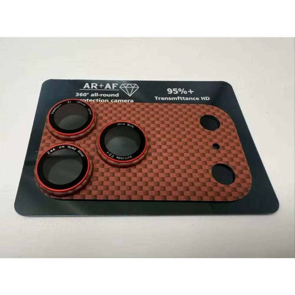 Rugged iPhone Kevlar Carbon Fiber Camera Lens Protector, Full-Cover Glass Shield with Precision Fit, Scratch Resistance & Impact Protection