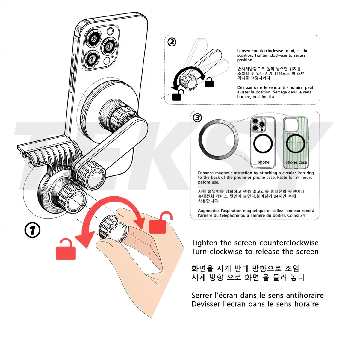 Rugged iPhone Magnetic Car Mount with Wireless Charging, 15W Fast-Charge Holder Featuring Strong MagSafe Alignment & Aluminum Construction