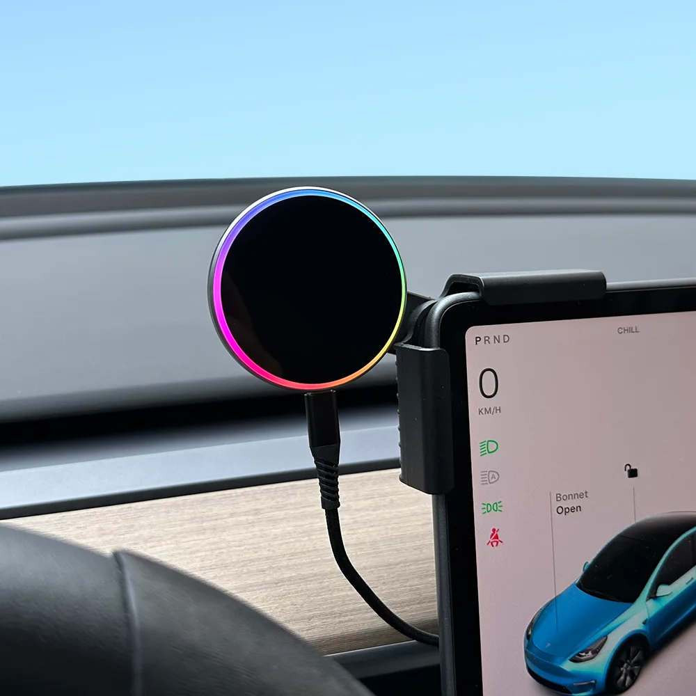 Rugged iPhone Magnetic Car Mount with Wireless Charging, 15W Fast-Charge Holder Featuring Strong MagSafe Alignment & Aluminum Construction