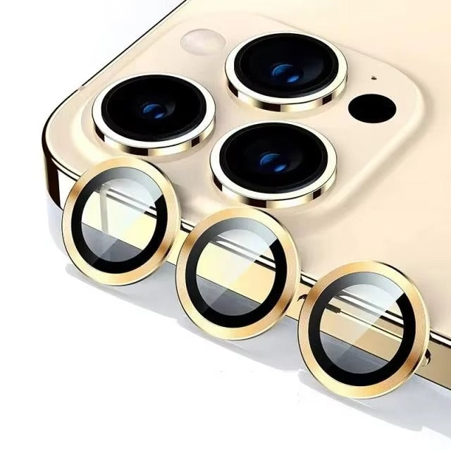 Rugged iPhone Metal Camera Lens Protector, Tempered Glass Lens Ring with Full Coverage, Scratch Resistance & Shatter Protection