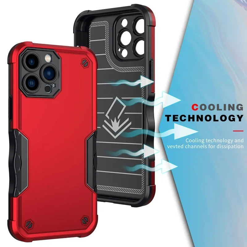 Rugged iPhone Shockproof Armor Case — Hybrid Dual Layer Protective Cover, Heavy Duty Full Body Design, Anti-Fingerprint Scratch-Resistant Finish