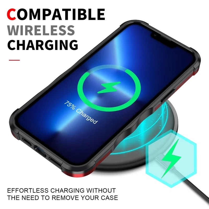 Rugged iPhone Shockproof Armor Case — Hybrid Dual Layer Protective Cover, Heavy Duty Full Body Design, Anti-Fingerprint Scratch-Resistant Finish